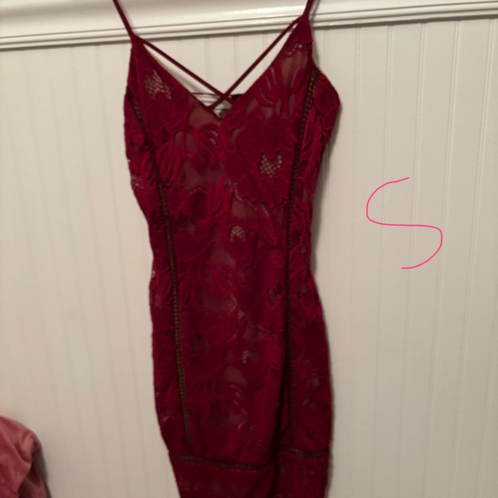 Elegant Red Lace Dress